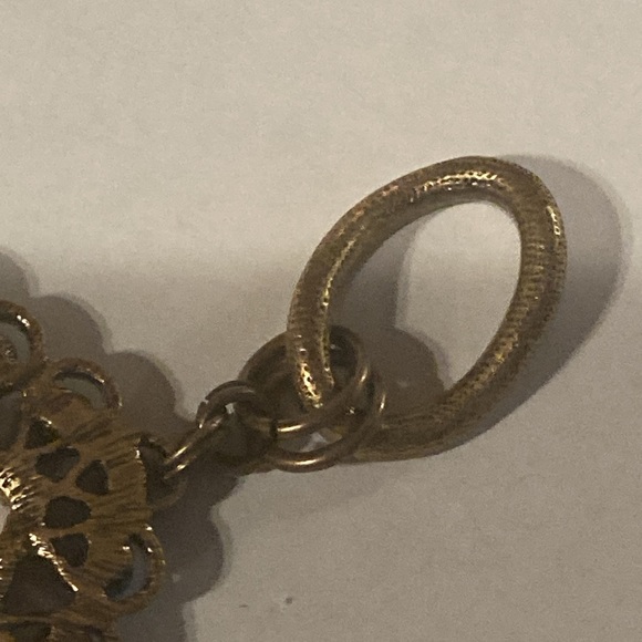 NWOT - Turkish Style Brassy Filigree Heart Design Turquoise & Crystal Bracelet - Picture 10 of 14